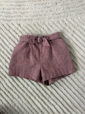 Zara Kids Paperbag Waist Shorts in Mauve Pink